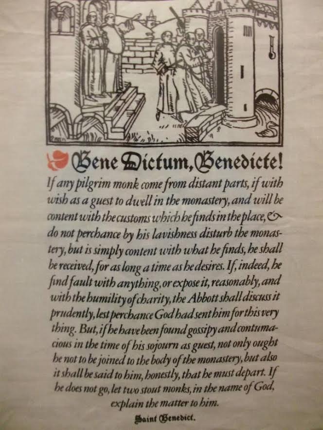 Benedictine welcom